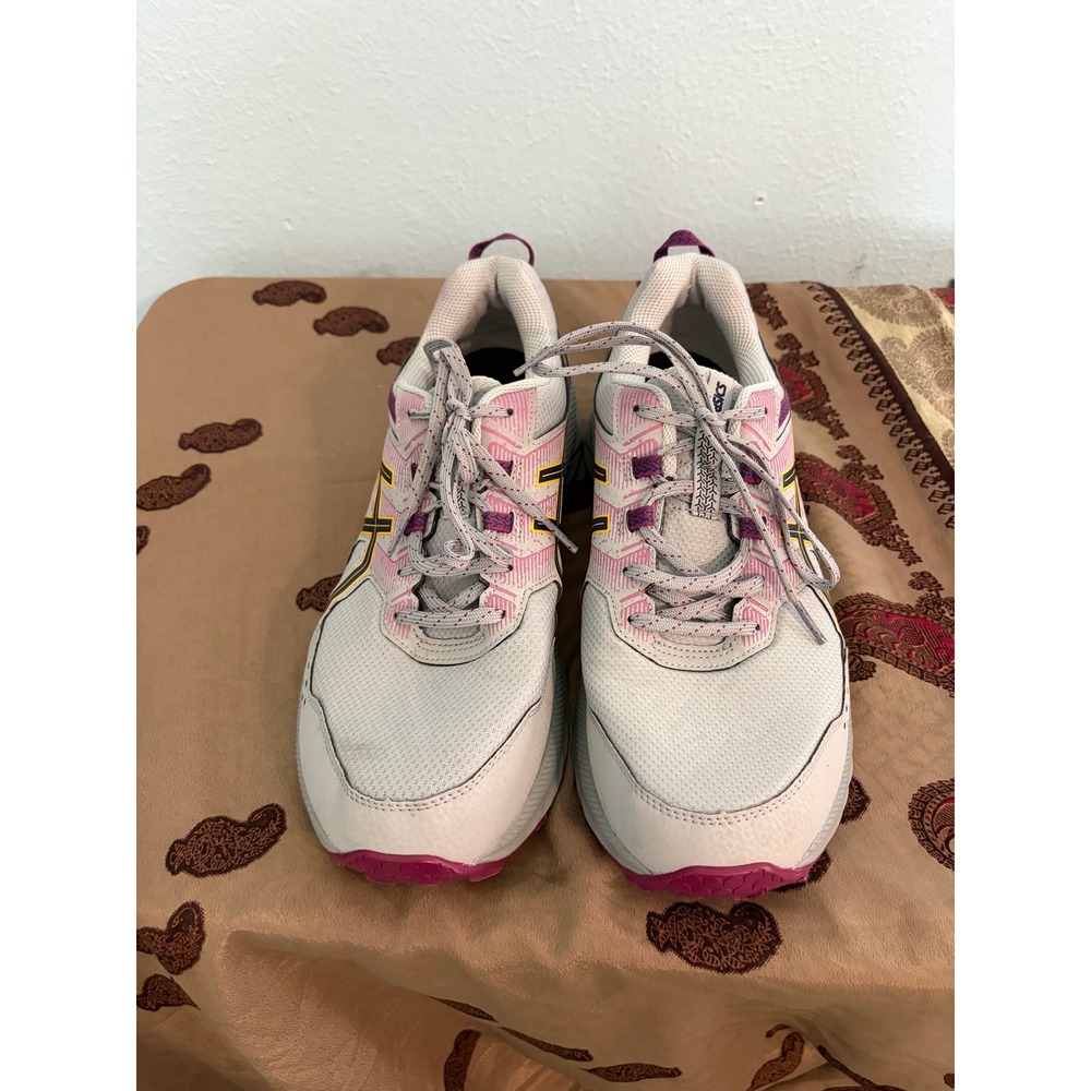 ASICS Gel-Venture 9 Trail Running Shoes Grey Pink Women 12 Wide Gorpcore Hiking - Picture 2 of 7
